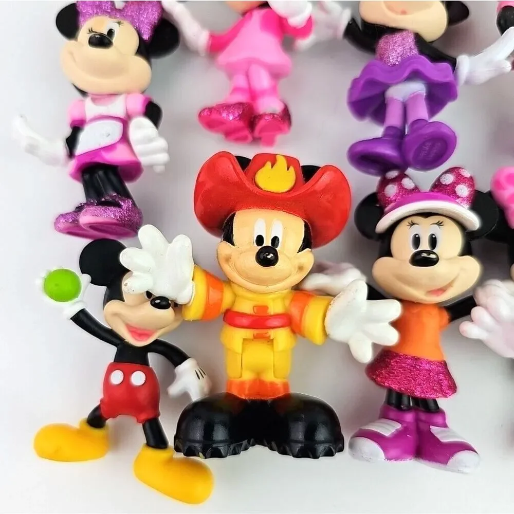 Vintage Disney Mickey Minnie Mouse Mini Figures Toy Soldier Lot Cake Toppers